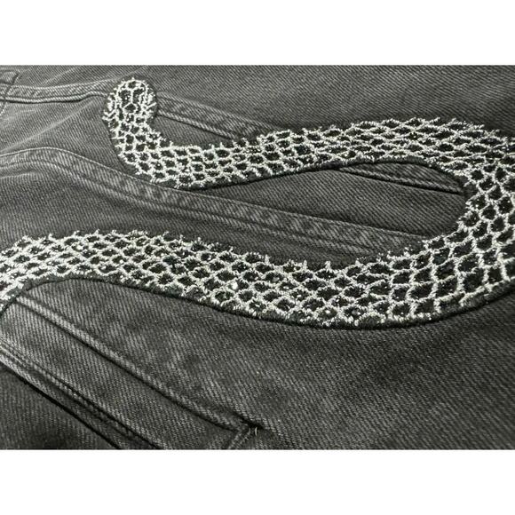 EUC Amiri Crystal Snake Denim Jacket - Picture 5 of 14